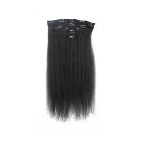 Kinky Straight Black Clip-in Hair Extensions